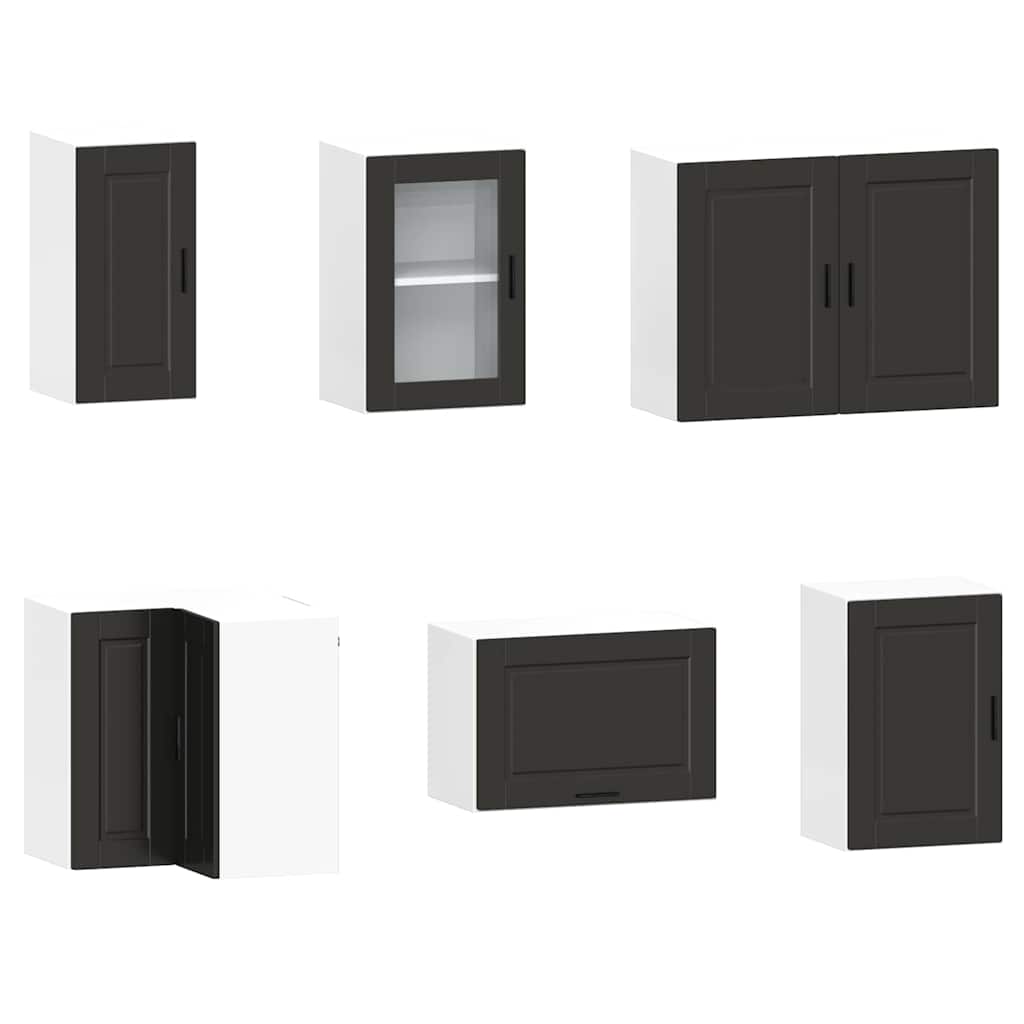 vidaXL 11 Piece Kitchen Cabinet Set "Porto" Black Engineered Wood 5