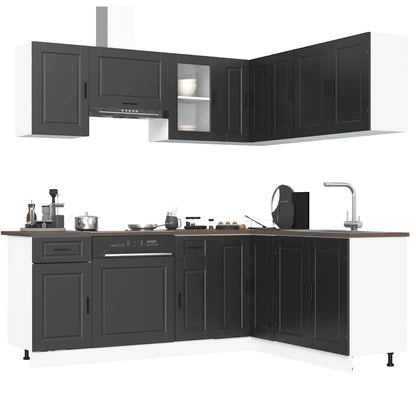 vidaXL 11 Piece Kitchen Cabinet Set "Porto" Black Engineered Wood 1