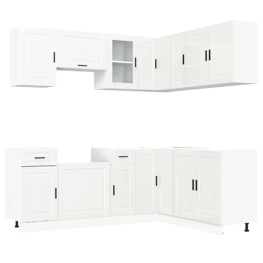 vidaXL 11 Piece Kitchen Cabinet Set "Porto" Gloss White Engineered Wood 2