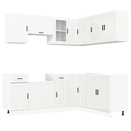vidaXL 11 Piece Kitchen Cabinet Set "Porto" Gloss White Engineered Wood 2