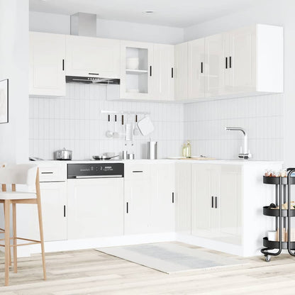 vidaXL 11 Piece Kitchen Cabinet Set "Porto" Gloss White Engineered Wood 3
