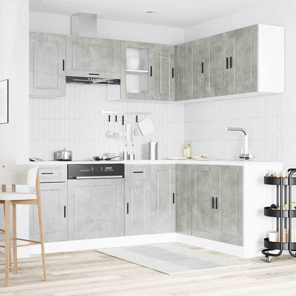 vidaXL 11 Piece Kitchen Cabinet Set "Porto" Concrete Grey 3