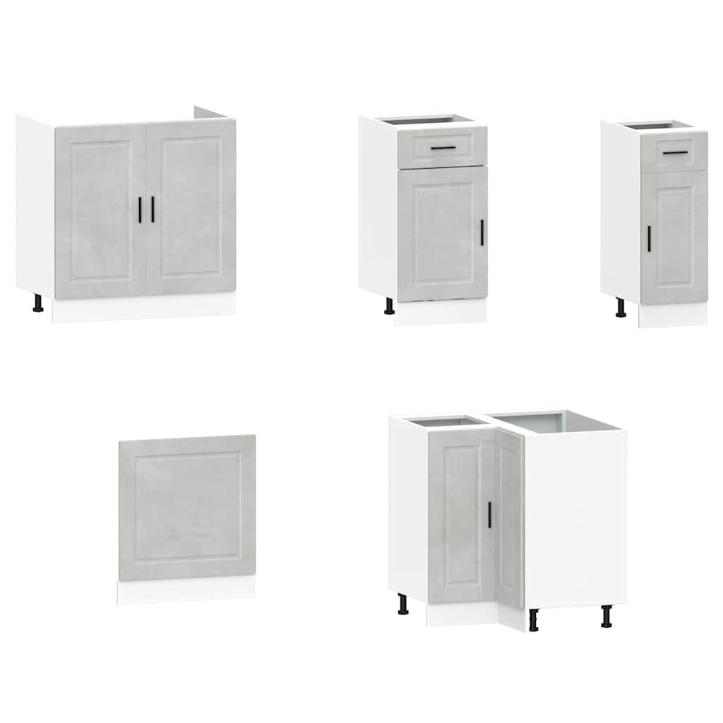 vidaXL 11 Piece Kitchen Cabinet Set "Porto" Concrete Grey 4