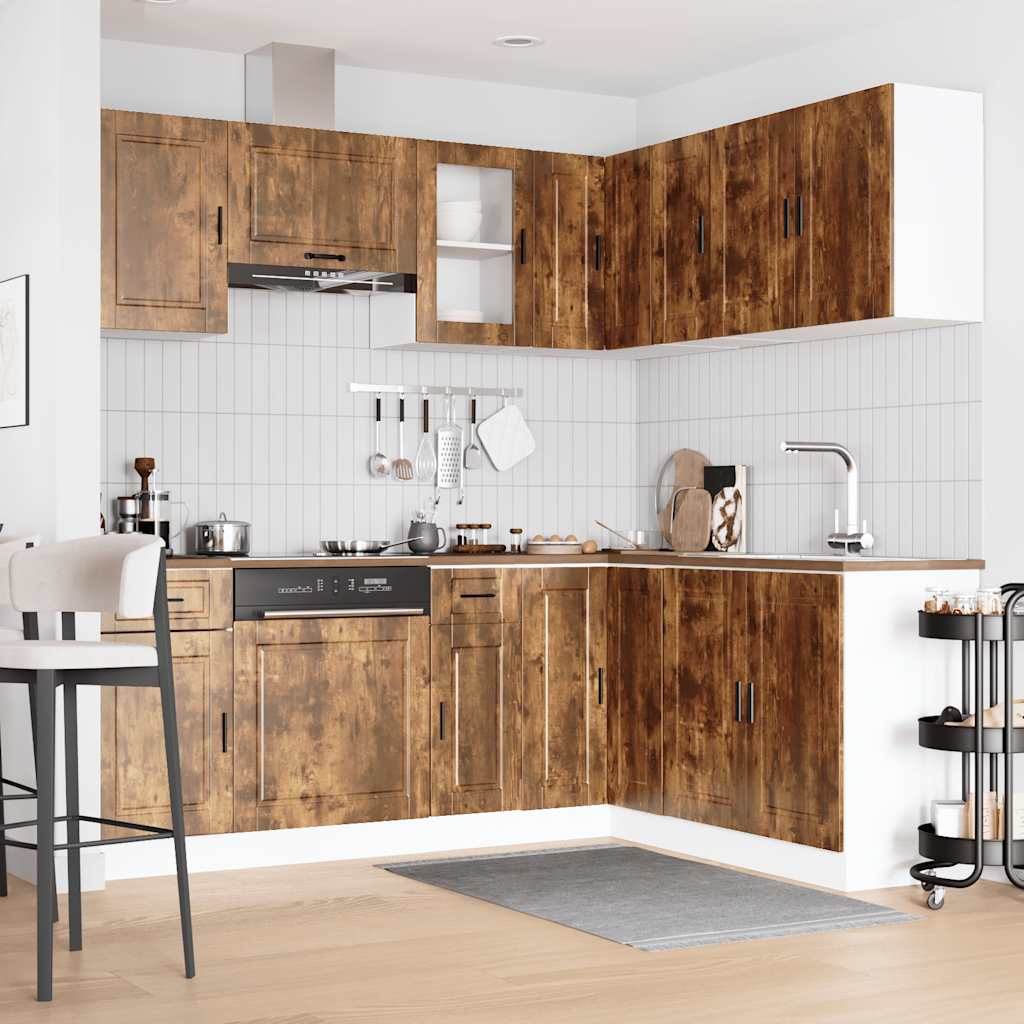 vidaXL 11 Piece Kitchen Cabinet Set "Porto" Smoked Oak Engineered Wood 3