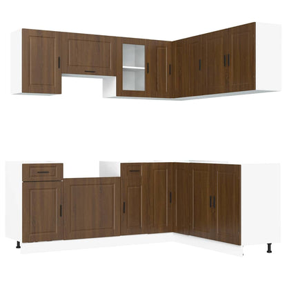 vidaXL 11 Piece Kitchen Cabinet Set "Porto" Brown Oak Engineered Wood 2
