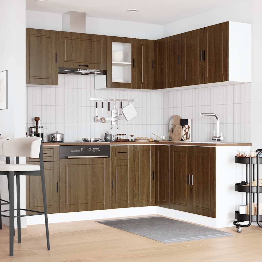vidaXL 11 Piece Kitchen Cabinet Set "Porto" Brown Oak Engineered Wood 3