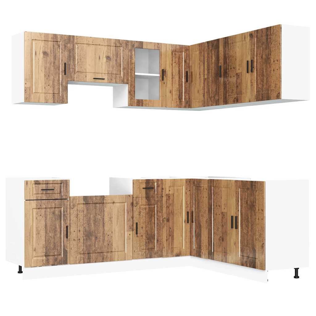 vidaXL 11 Piece Kitchen Cabinet Set "Porto" Old Wood Engineered Wood 2