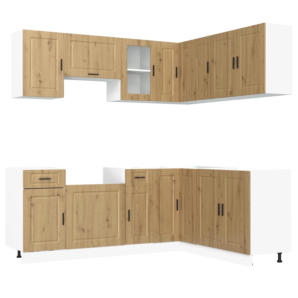 vidaXL 11 Piece Kitchen Cabinet Set "Porto" Artisan Oak Engineered Wood 2