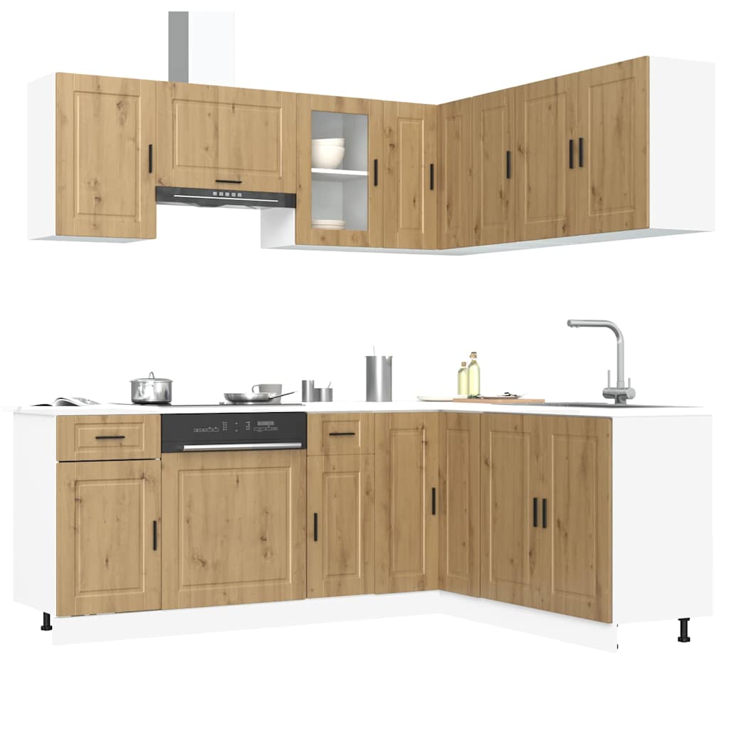 vidaXL 11 Piece Kitchen Cabinet Set "Porto" Artisan Oak Engineered Wood 1
