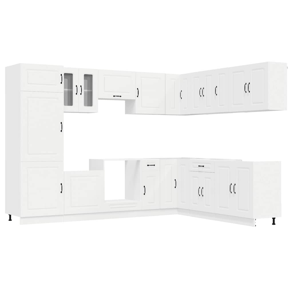14 Piece Kitchen Cabinet Set "Kalmar" Engineered Wood White