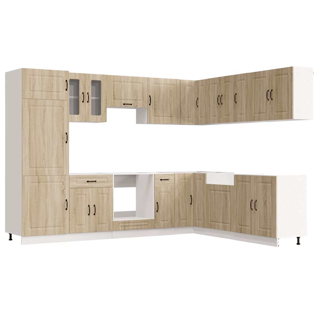 vidaXL 14 Piece Kitchen Cabinet Set "Kalmar" Sonoma Oak Engineered Wood 2