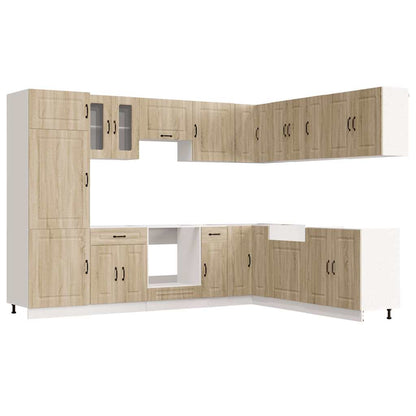 vidaXL 14 Piece Kitchen Cabinet Set "Kalmar" Sonoma Oak Engineered Wood 2