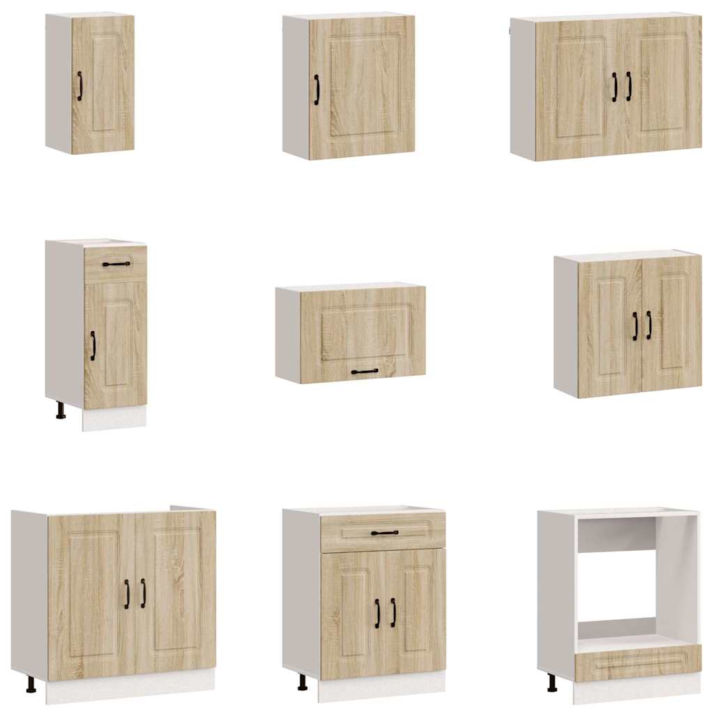 vidaXL 14 Piece Kitchen Cabinet Set "Kalmar" Sonoma Oak Engineered Wood 4
