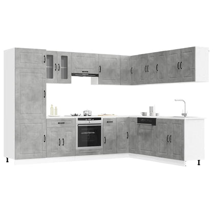 14 Piece Kitchen Cabinet Set "Kalmar" Engineered Wood Concrete grey