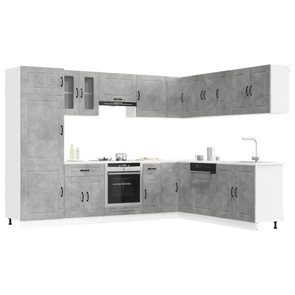14 Piece Kitchen Cabinet Set "Kalmar" Engineered Wood Concrete grey