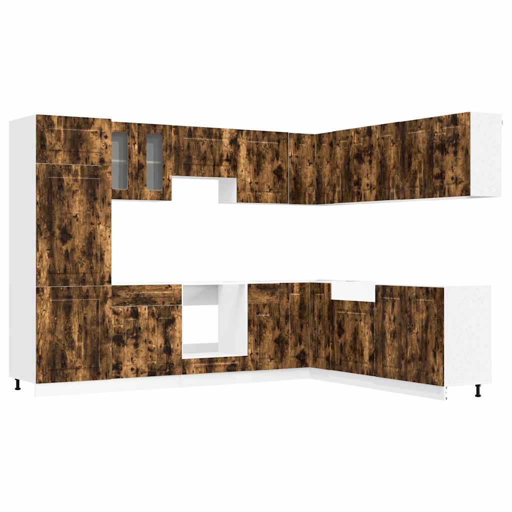 14 Piece Kitchen Cabinet Set "Kalmar" Engineered Wood Smoked oak