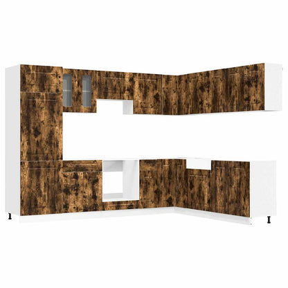 14 Piece Kitchen Cabinet Set "Kalmar" Engineered Wood Smoked oak