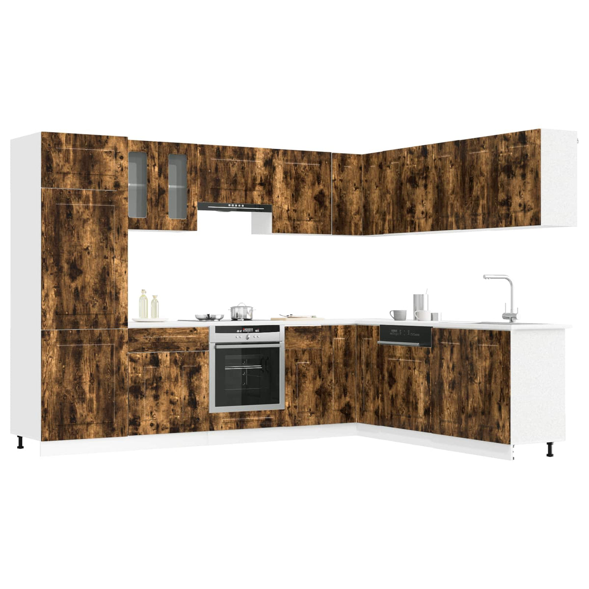 14 Piece Kitchen Cabinet Set "Kalmar" Engineered Wood Smoked oak