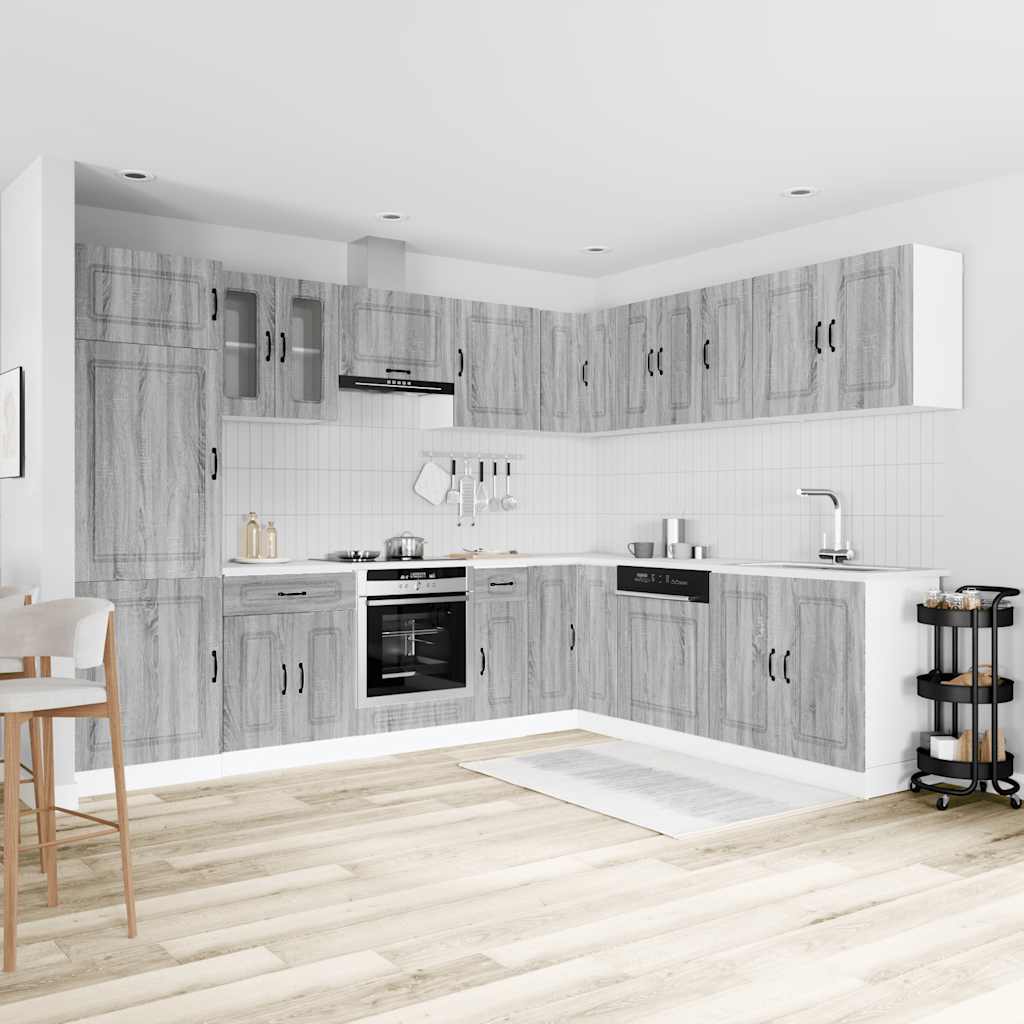 vidaXL 14 Piece Kitchen Cabinet Set "Kalmar" Grey Sonoma Engineered Wood 3