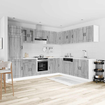 vidaXL 14 Piece Kitchen Cabinet Set "Kalmar" Grey Sonoma Engineered Wood 3