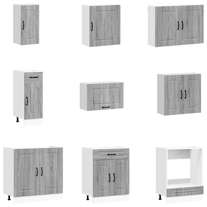vidaXL 14 Piece Kitchen Cabinet Set "Kalmar" Grey Sonoma Engineered Wood 4
