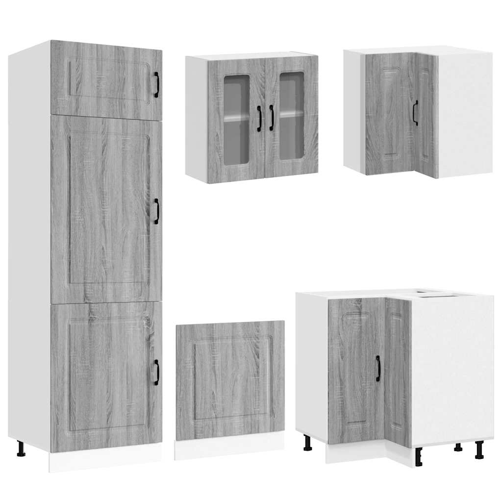 vidaXL 14 Piece Kitchen Cabinet Set "Kalmar" Grey Sonoma Engineered Wood 5