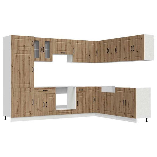vidaXL 14 Piece Kitchen Cabinet Set "Kalmar" Artisan Oak Engineered Wood 2