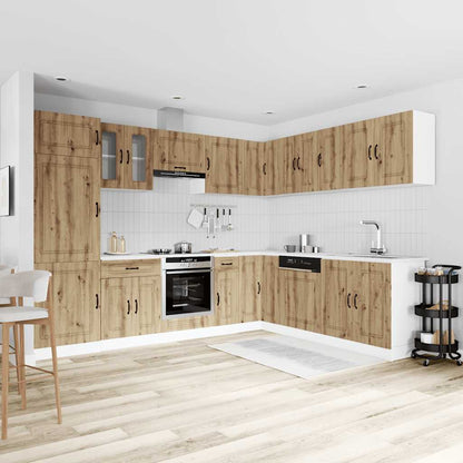 vidaXL 14 Piece Kitchen Cabinet Set "Kalmar" Artisan Oak Engineered Wood 3