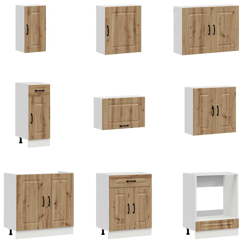 vidaXL 14 Piece Kitchen Cabinet Set "Kalmar" Artisan Oak Engineered Wood 4