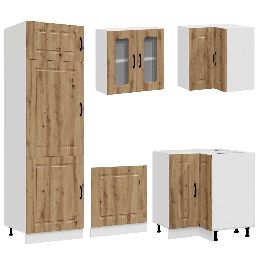 vidaXL 14 Piece Kitchen Cabinet Set "Kalmar" Artisan Oak Engineered Wood 5