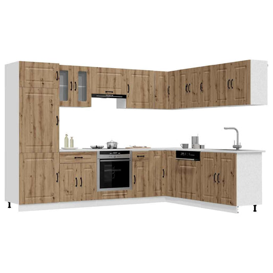 vidaXL 14 Piece Kitchen Cabinet Set "Kalmar" Artisan Oak Engineered Wood 1