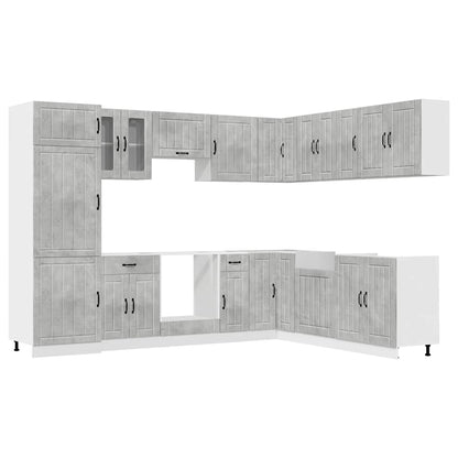 vidaXL 14 Piece Kitchen Cabinet Set "Lucca" Concrete Grey 2