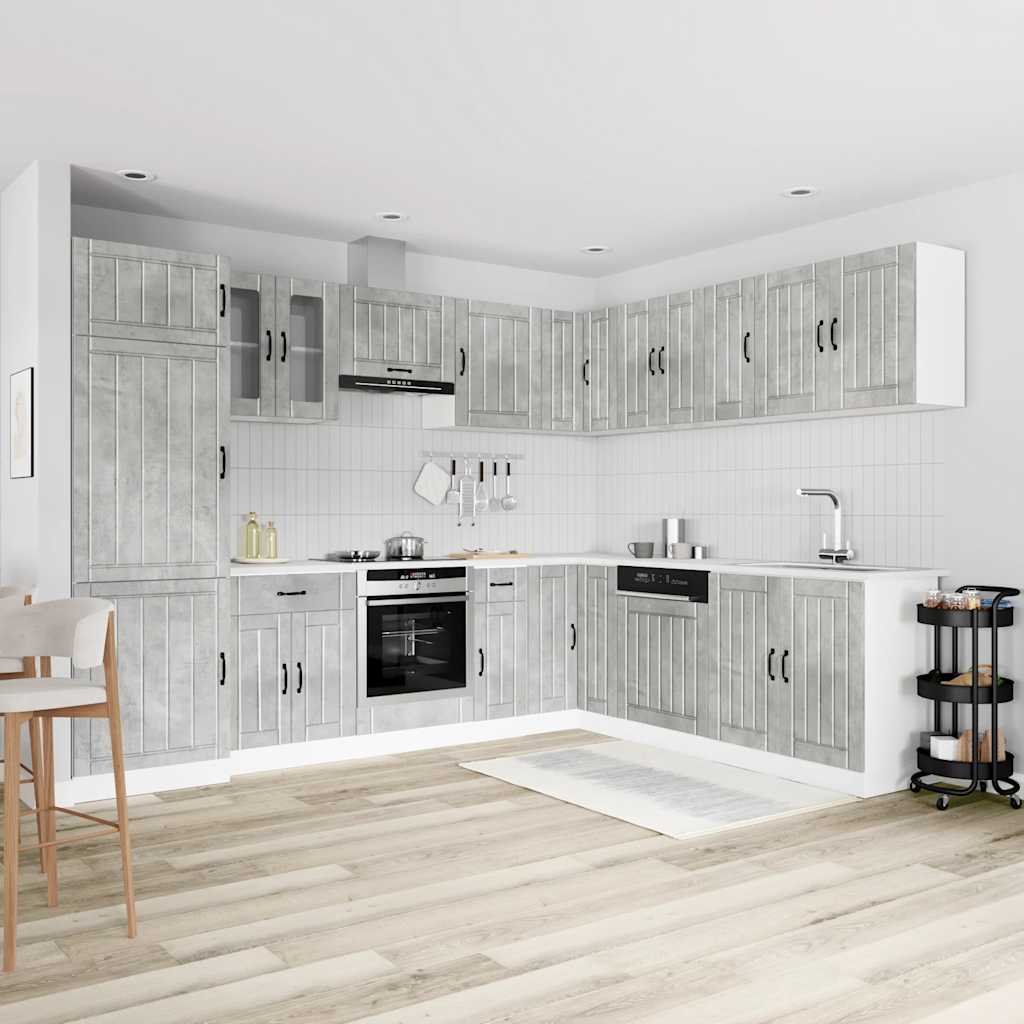 vidaXL 14 Piece Kitchen Cabinet Set "Lucca" Concrete Grey 3