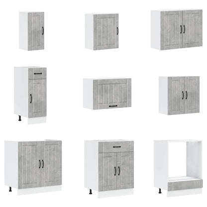 vidaXL 14 Piece Kitchen Cabinet Set "Lucca" Concrete Grey 4