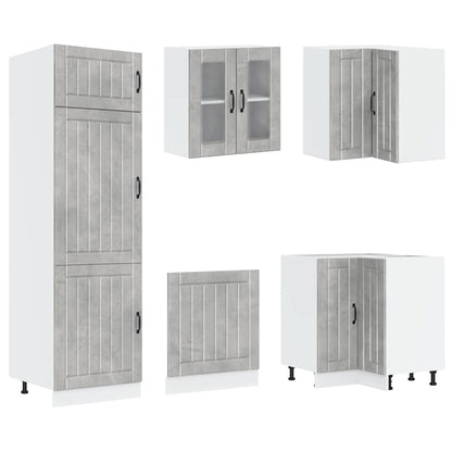 vidaXL 14 Piece Kitchen Cabinet Set "Lucca" Concrete Grey 5