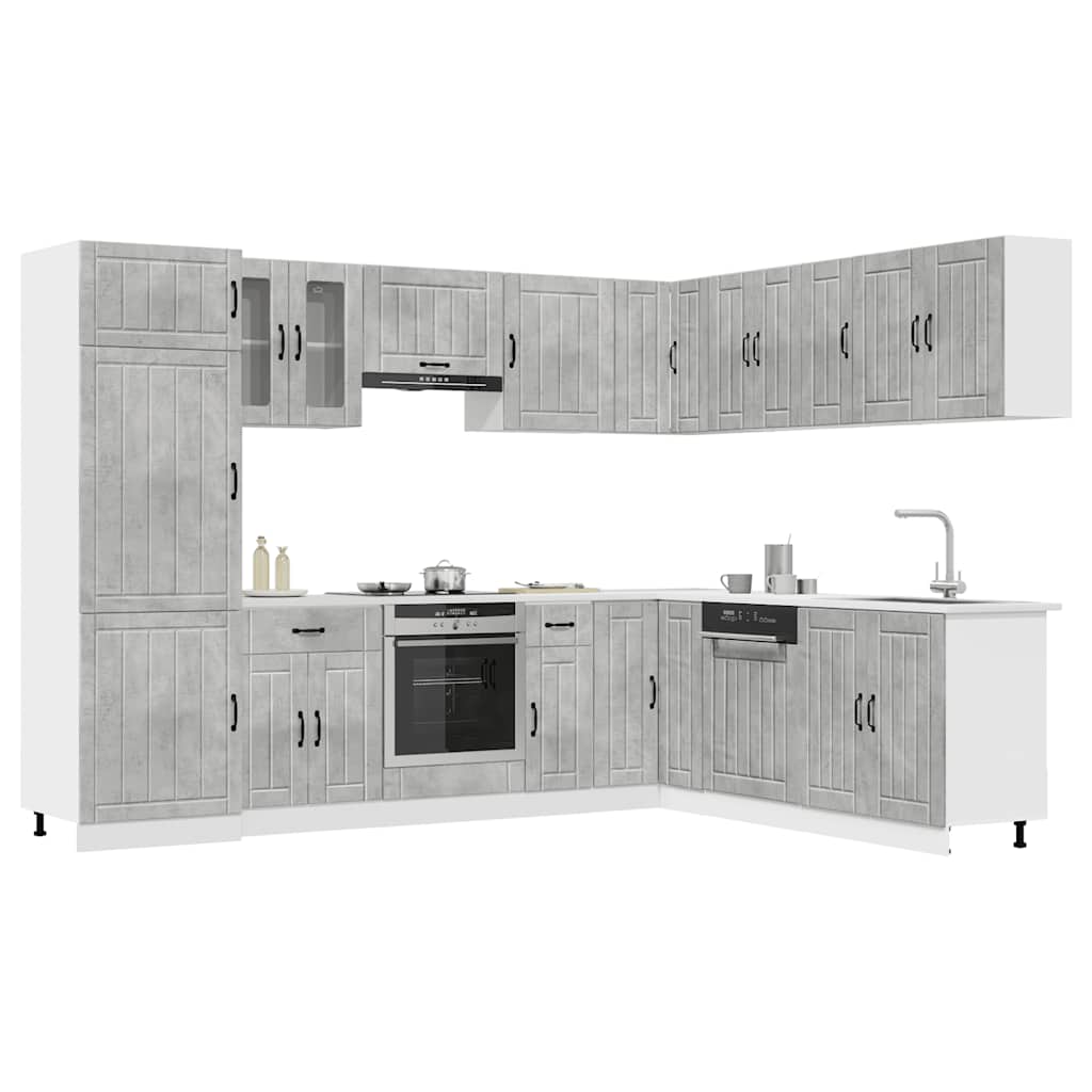 vidaXL 14 Piece Kitchen Cabinet Set "Lucca" Concrete Grey 1