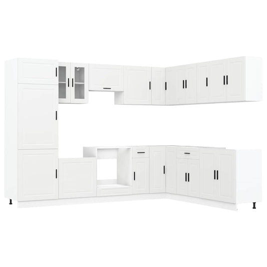 vidaXL 14 Piece Kitchen Cabinet Set "Porto" White Engineered Wood 2