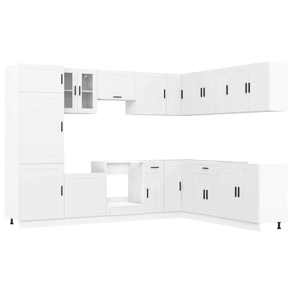 14 Piece Kitchen Cabinet Set "Porto" Engineered Wood White