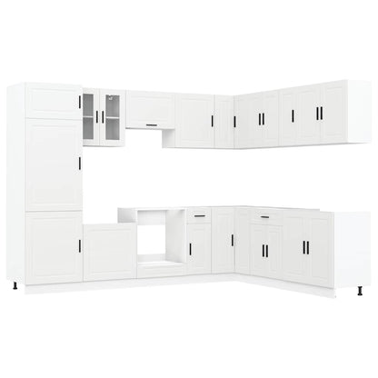 14 Piece Kitchen Cabinet Set "Porto" Engineered Wood White