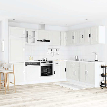 14 Piece Kitchen Cabinet Set "Porto" Engineered Wood White