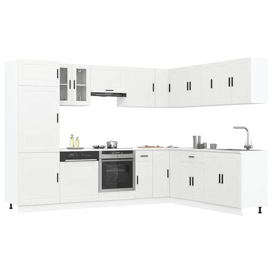 vidaXL 14 Piece Kitchen Cabinet Set "Porto" White Engineered Wood 1