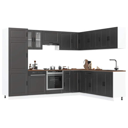 14 Piece Kitchen Cabinet Set "Porto" Engineered Wood Black