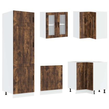 vidaXL 14 Piece Kitchen Cabinet Set "Porto" Smoked Oak Engineered Wood 5
