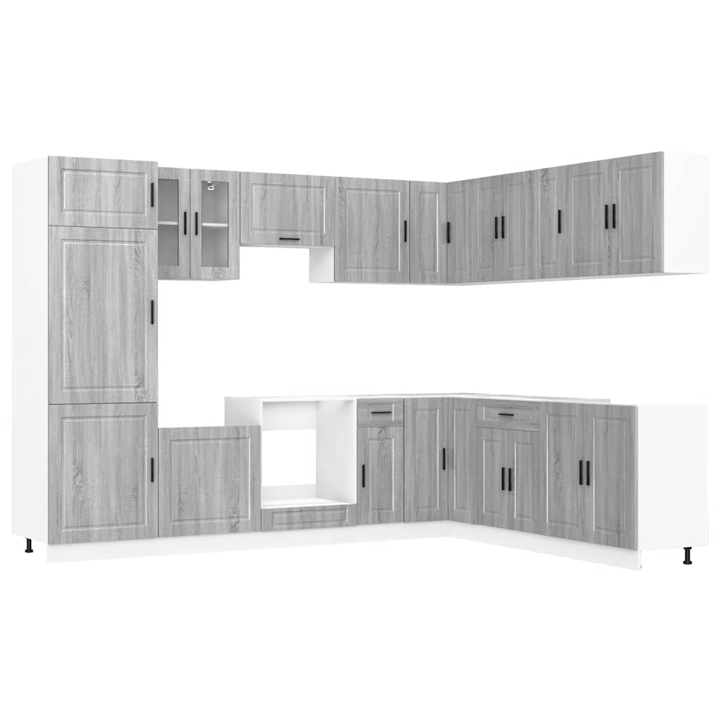 vidaXL 14 Piece Kitchen Cabinet Set "Porto" Grey Sonoma Engineered Wood 2
