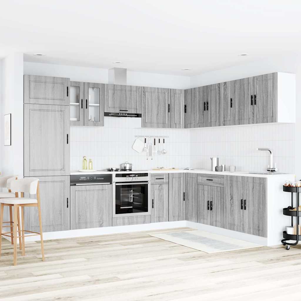 vidaXL 14 Piece Kitchen Cabinet Set "Porto" Grey Sonoma Engineered Wood 3