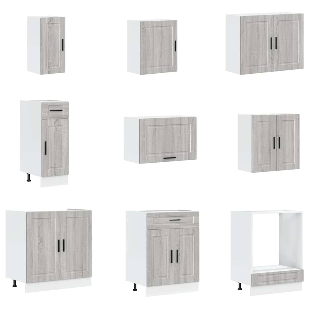 vidaXL 14 Piece Kitchen Cabinet Set "Porto" Grey Sonoma Engineered Wood 4