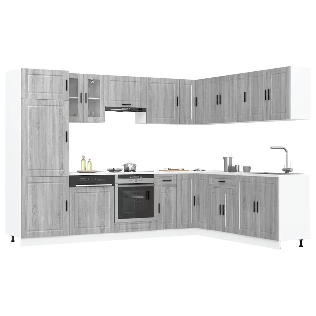 vidaXL 14 Piece Kitchen Cabinet Set "Porto" Grey Sonoma Engineered Wood 1