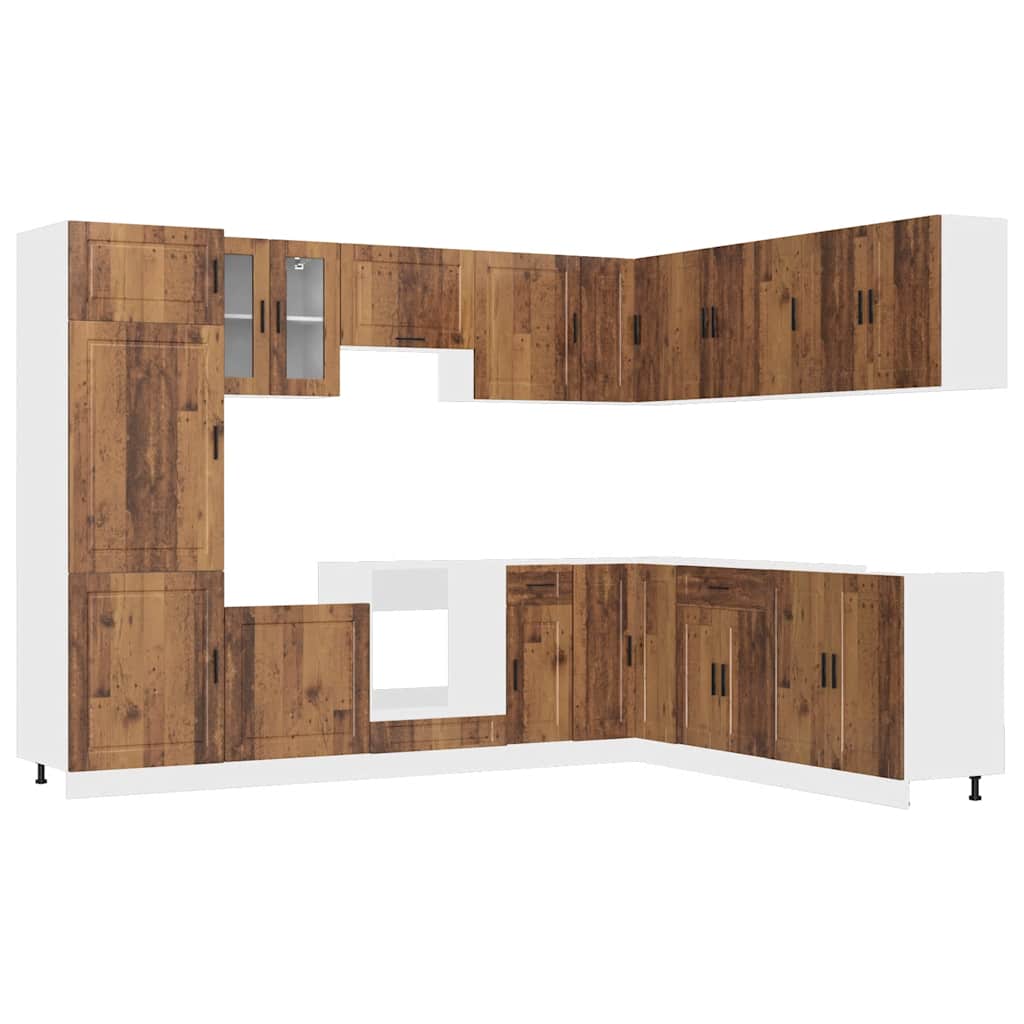 vidaXL 14 Piece Kitchen Cabinet Set "Porto" Old Wood Engineered Wood 2