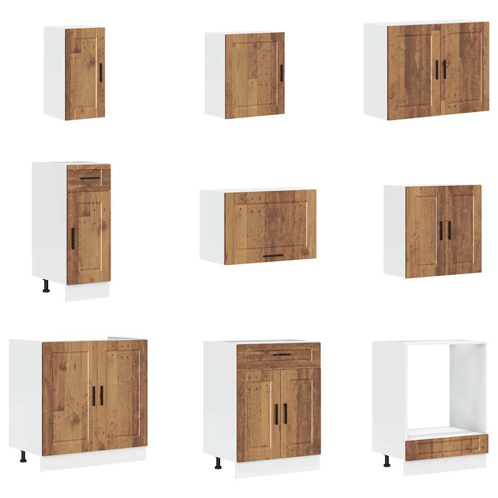 vidaXL 14 Piece Kitchen Cabinet Set "Porto" Old Wood Engineered Wood 4