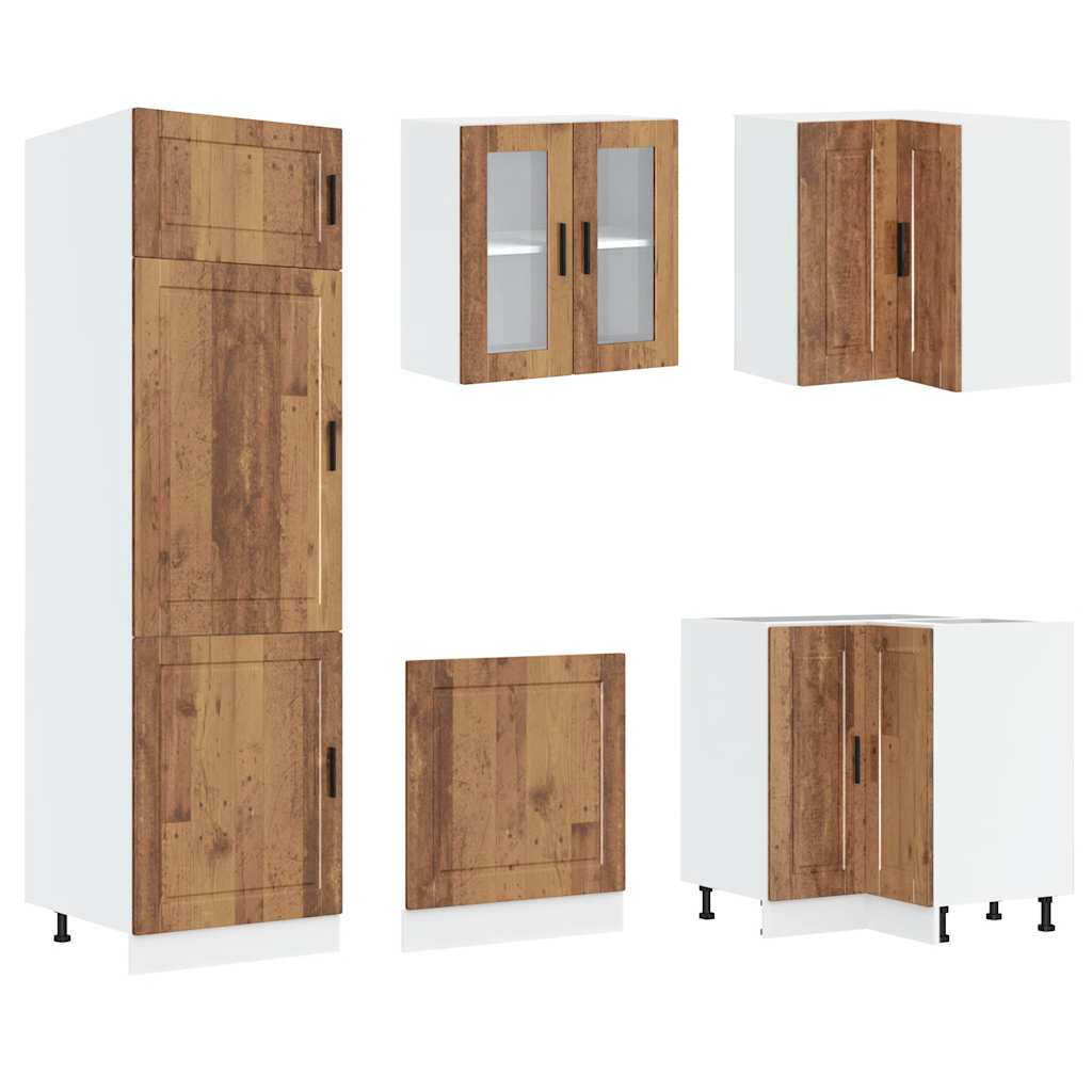 vidaXL 14 Piece Kitchen Cabinet Set "Porto" Old Wood Engineered Wood 5